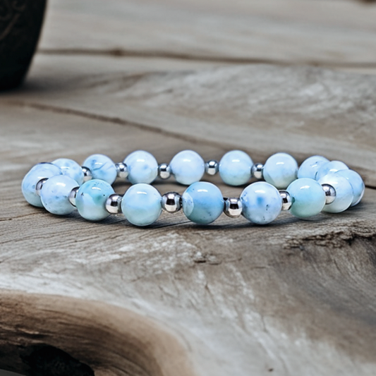 Bracelet en Larimar en 2 styles au choix