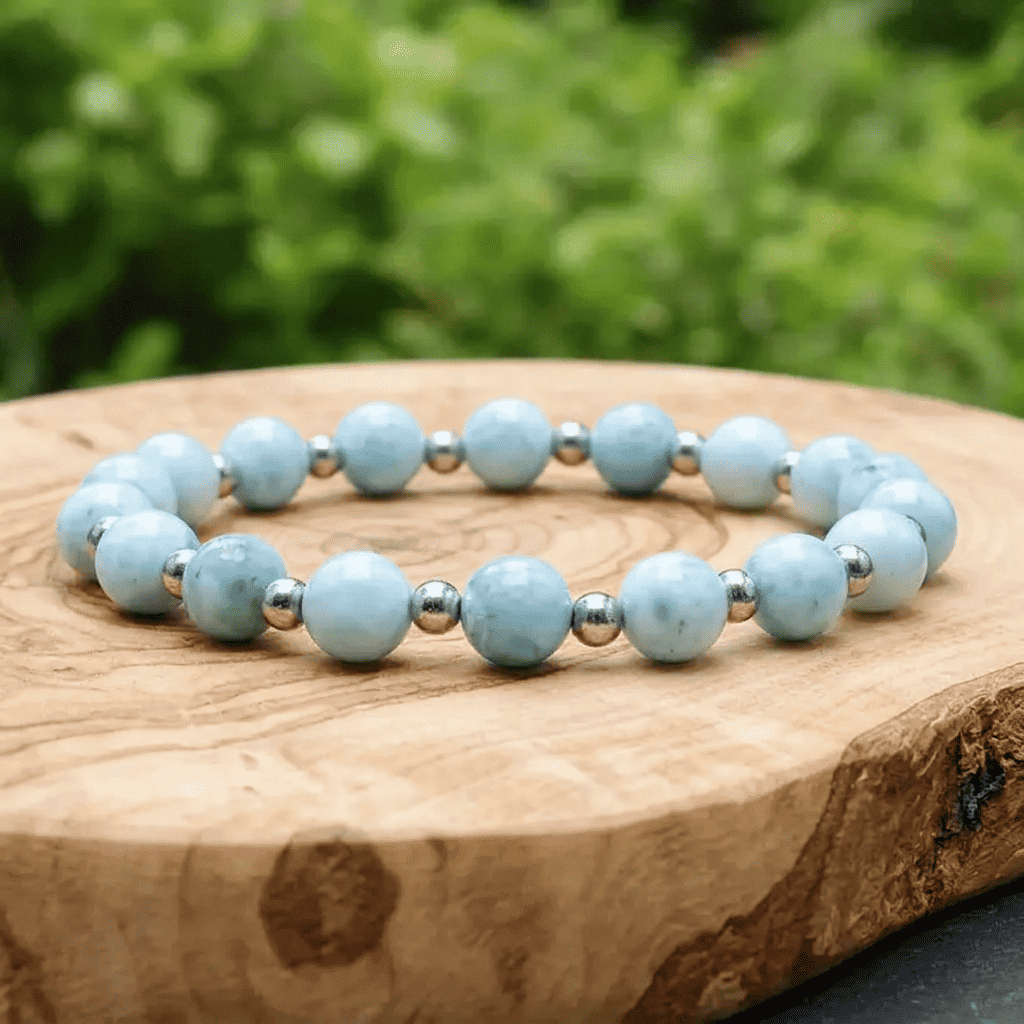 Bracelet en Larimar en 2 styles au choix - Rond - 15