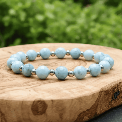 Bracelet en Larimar en 2 styles au choix - Rond - 15