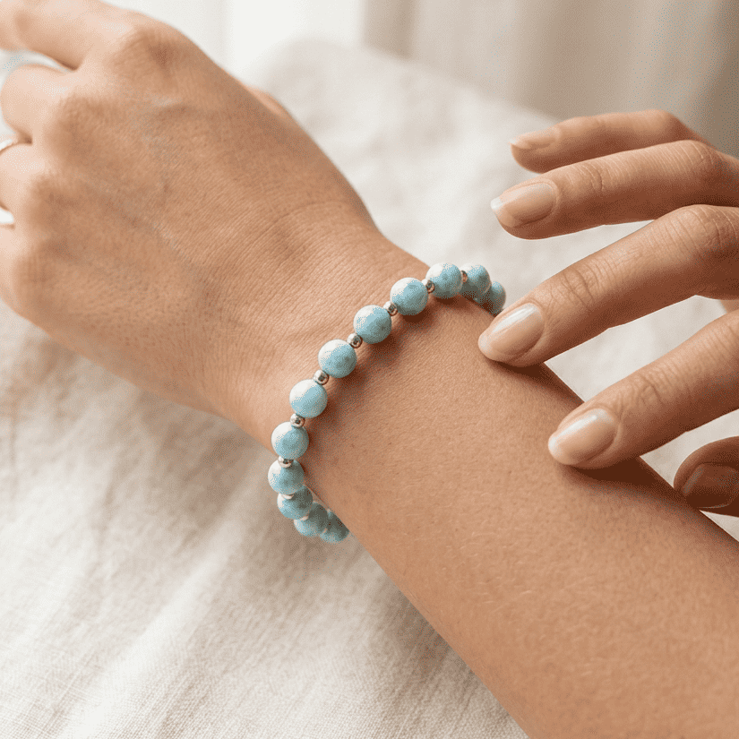 Bracelet en Larimar en 2 styles au choix
