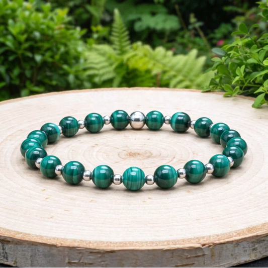 Bracelet en Malachite 6mm - 15