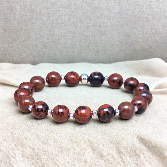 Bracelet en Obsidienne acajou