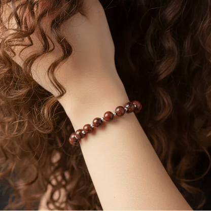 Bracelet en Obsidienne acajou