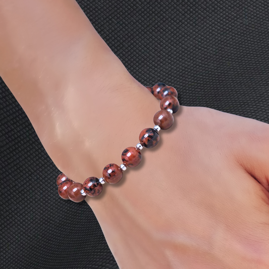 Bracelet en Obsidienne acajou