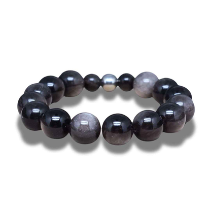 Bracelet en Obsidienne argentée 8 et 12mm - ENAE Minéraux