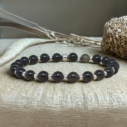 Bracelet en Obsidienne dorée 6mm