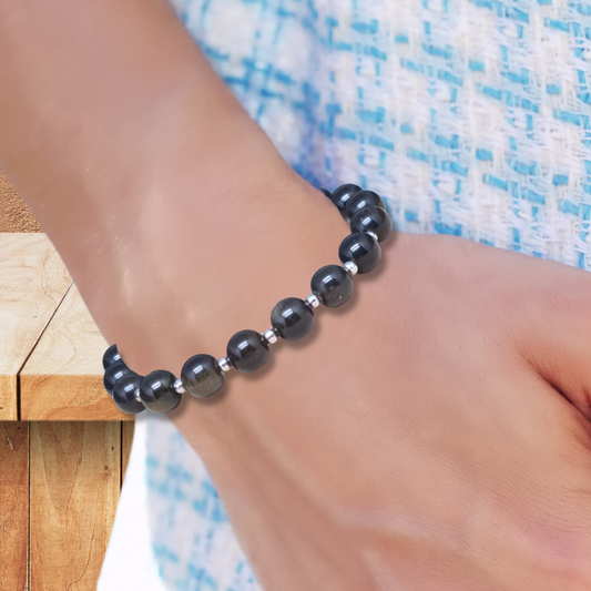 Bracelet en Obsidienne dorée 8mm - ENAE Minéraux