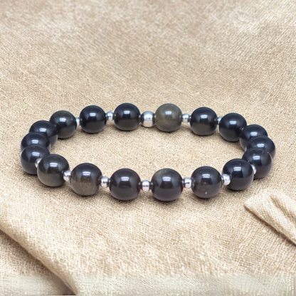 Bracelet en Obsidienne dorée 8mm