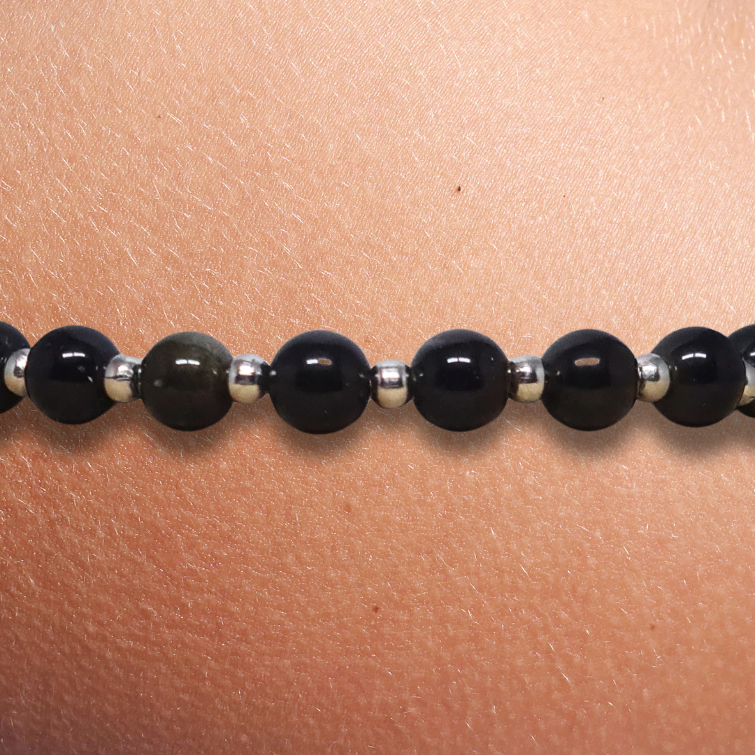 Bracelet en Obsidienne dorée 6mm - ENAE Minéraux