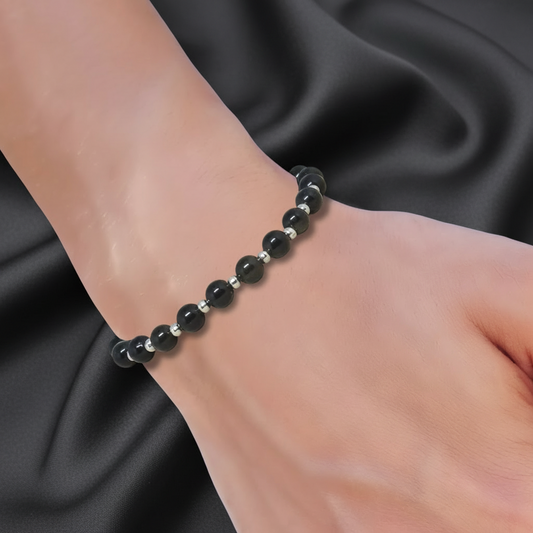 Bracelet en Obsidienne dorée 6mm