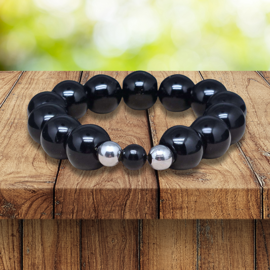 Bracelet en Obsidienne noire 8 et 12mm