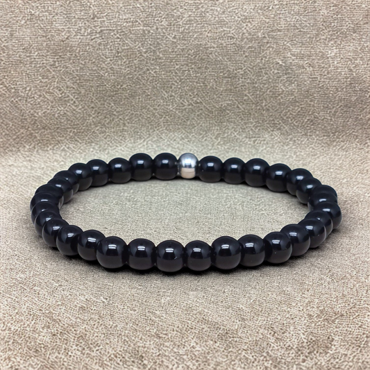 Bracelet en Obsidienne noire 6mm