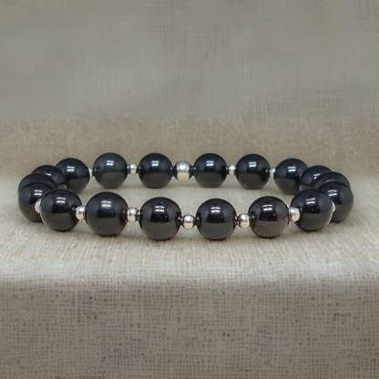 Bracelet en Obsidienne noire 8mm