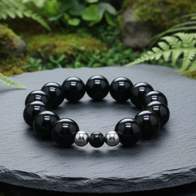 Bracelet en Obsidienne noire 8 et 12mm