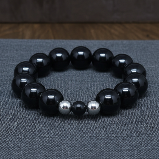 Bracelet en Obsidienne noire 8 et 12mm