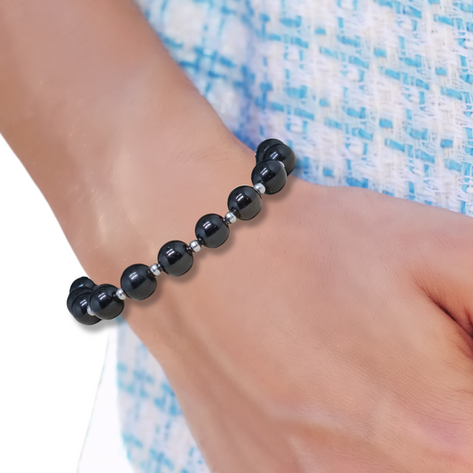 Bracelet en Obsidienne noire 6 ou 8mm au choix - ENAE Minéraux