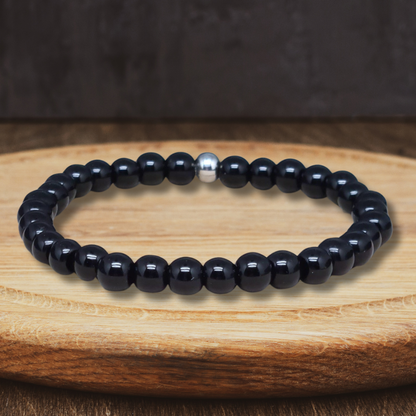 Bracelet en Obsidienne noire 6mm