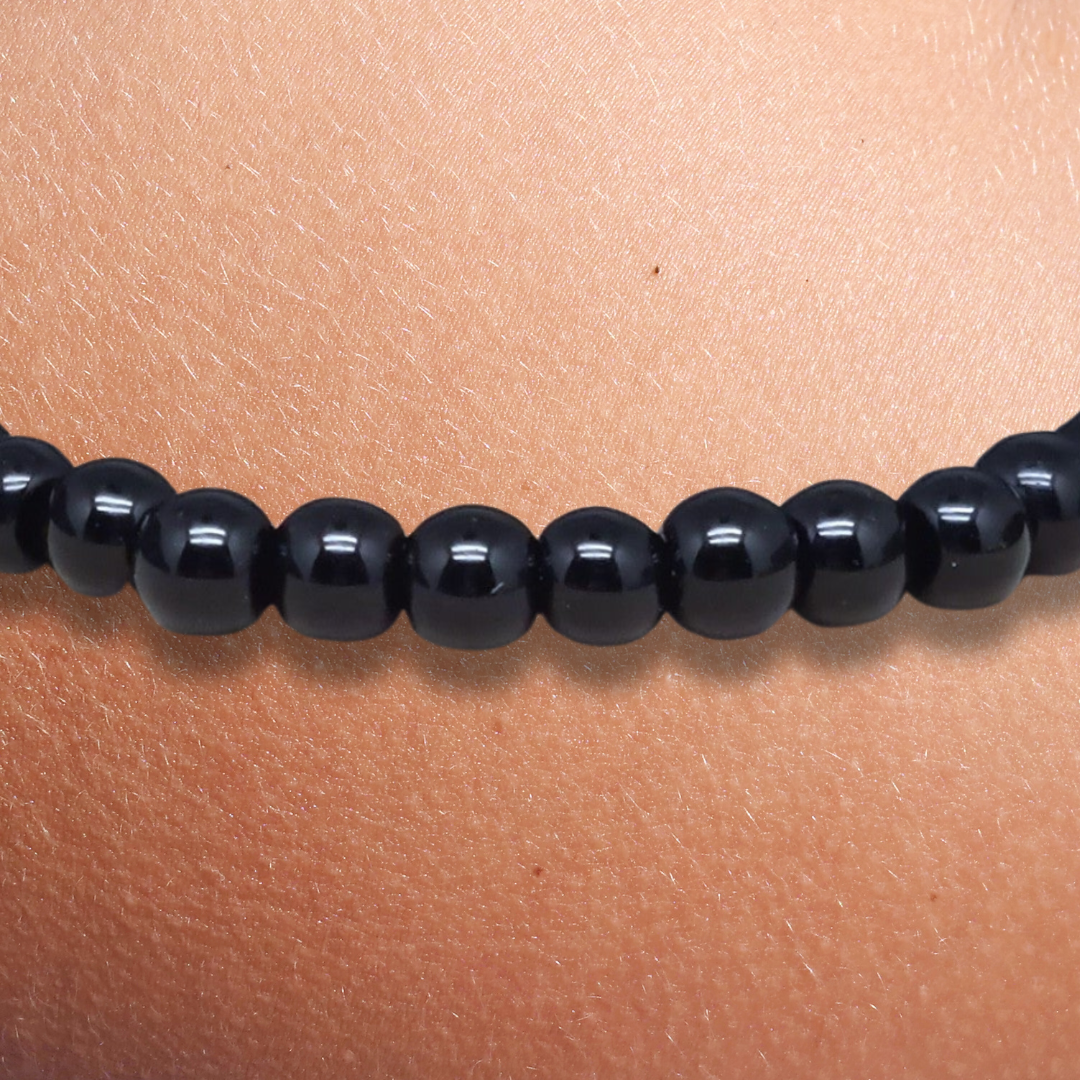 Bracelet en Obsidienne noire 6mm