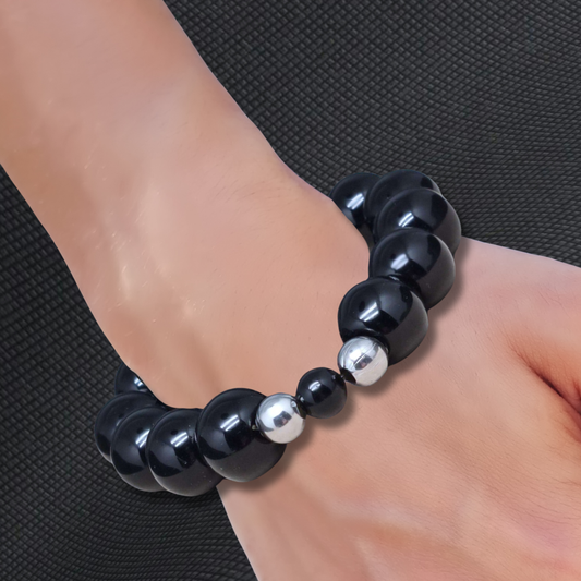 Bracelet en Obsidienne noire 8 et 12mm