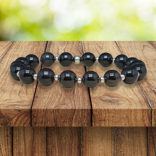 Bracelet en Obsidienne noire 6 ou 8mm au choix