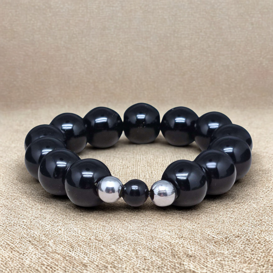 Bracelet en Obsidienne noire 8 et 12mm