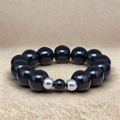 Bracelet en Obsidienne noire 8 et 12mm
