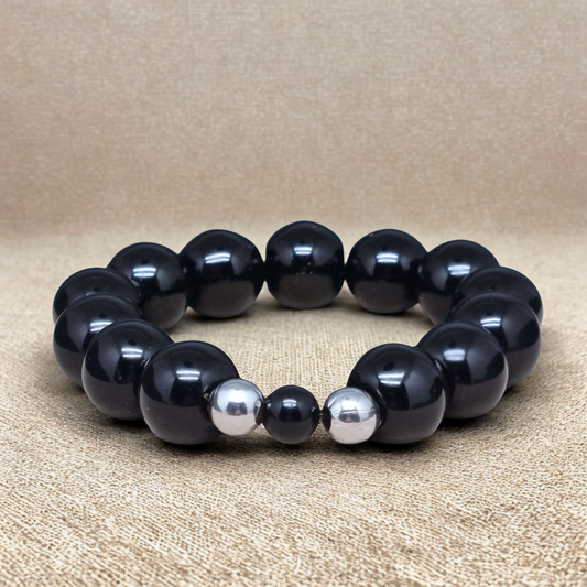 Bracelet en Obsidienne noire 8 et 12mm