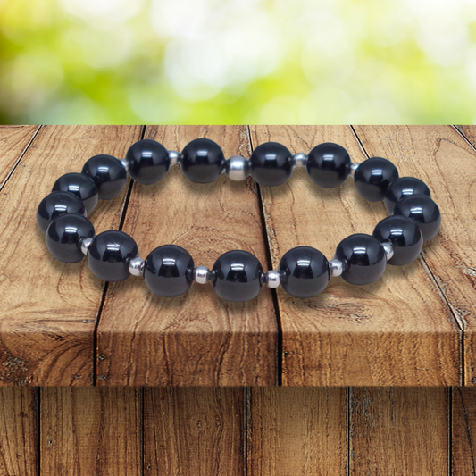 Bracelet en Obsidienne Œil Céleste 8 ou 12mm au choix