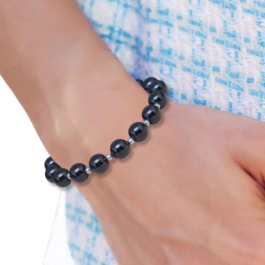 Bracelet en Obsidienne Œil Céleste 8 ou 12mm au choix - ENAE Minéraux