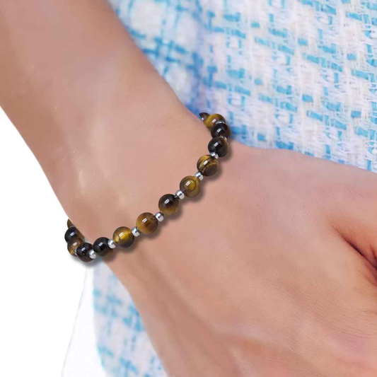 Bracelet en Œil de Tigre 6 ou 8mm au choix - ENAE Minéraux