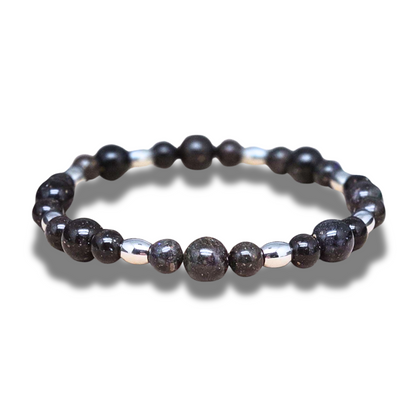 Bracelet en Opale noire du Honduras 6 et 8mm - ENAE Minéraux