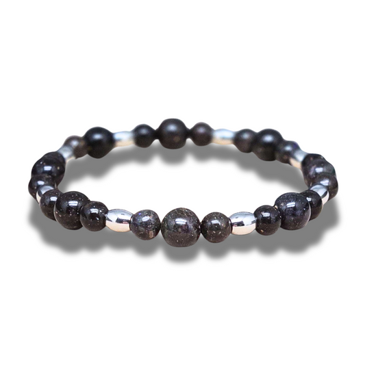Bracelet en Opale noire du Honduras 6 et 8mm - ENAE Minéraux