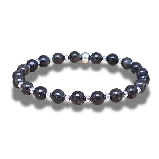 Bracelet en Opale noire du Honduras 6mm - ENAE Minéraux