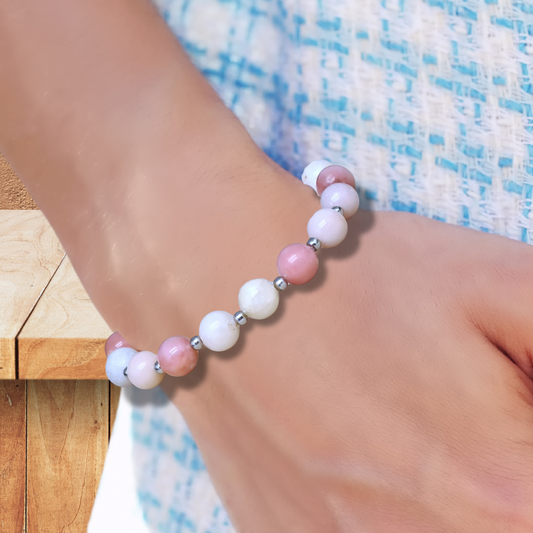 Bracelet en Opale rose - ENAE Minéraux