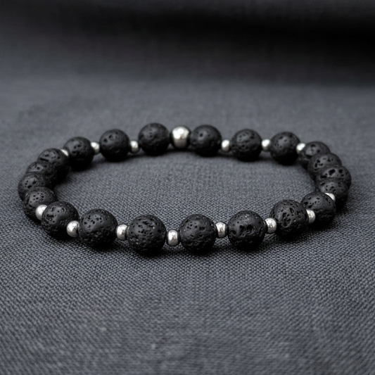 Bracelet en Pierre de Lave (Basalte : Scories)