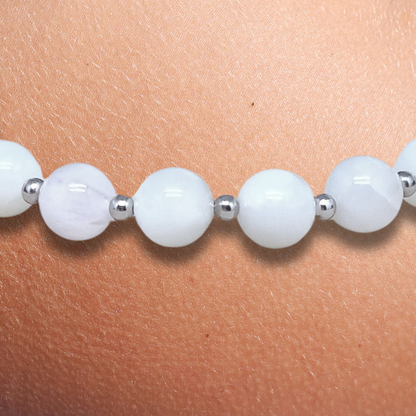 Bracelet en Pierre de Lune blanche - ENAE Minéraux