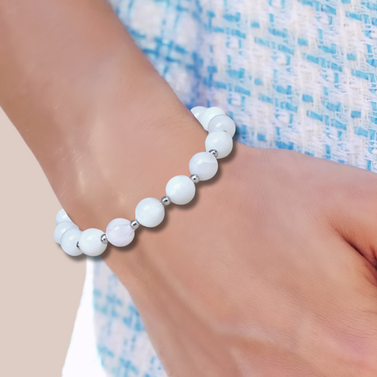 Bracelet en Pierre de Lune blanche