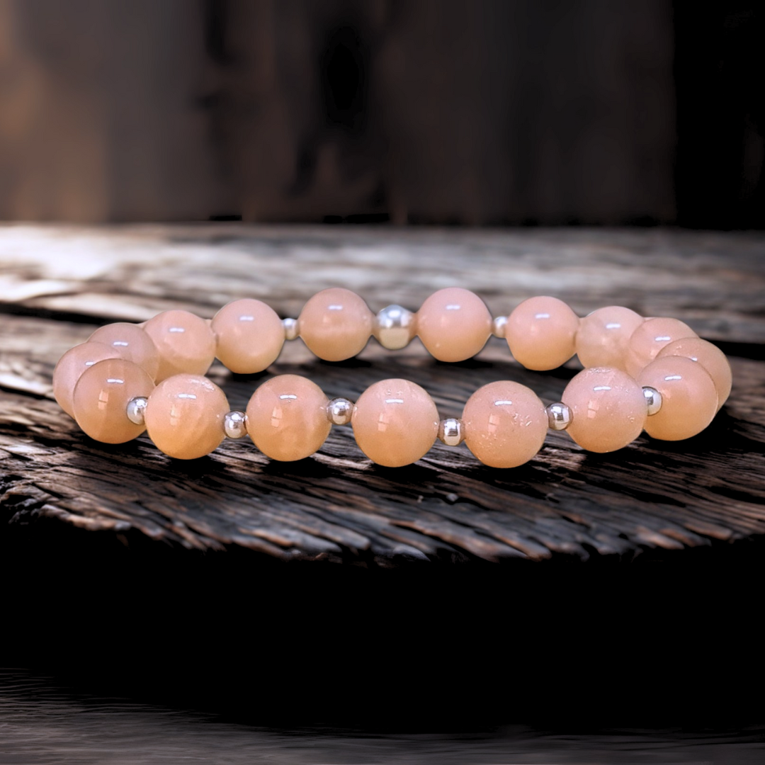 Bracelet en Pierre de Lune pêche