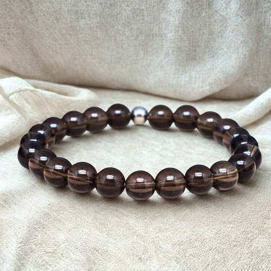 Bracelet en Quartz fumé 8mm