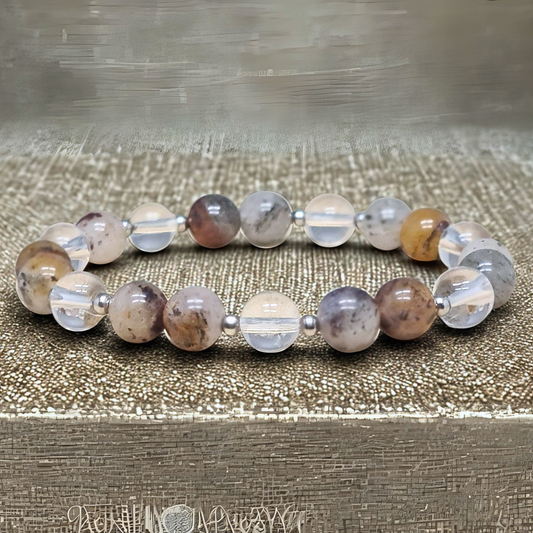Bracelet en Quartz Lodolite et Cristal de roche