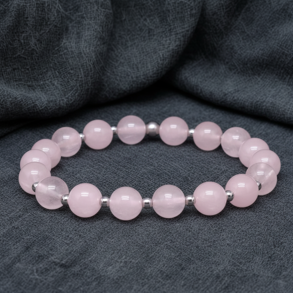 Bracelet en Quartz rose 8mm