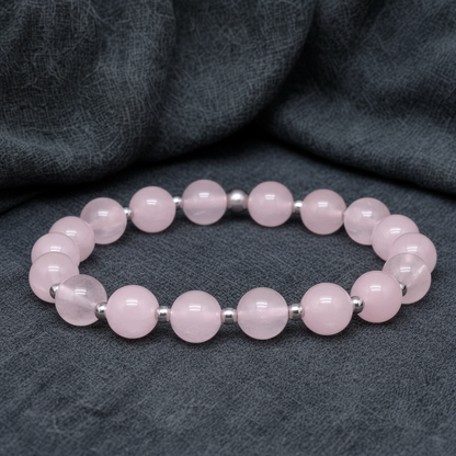 Bracelet en Quartz rose 8mm