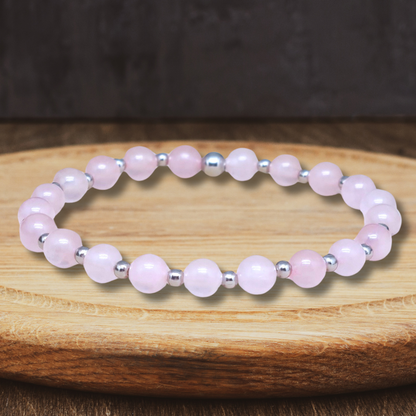 Bracelet en Quartz rose 6mm - ENAE Minéraux