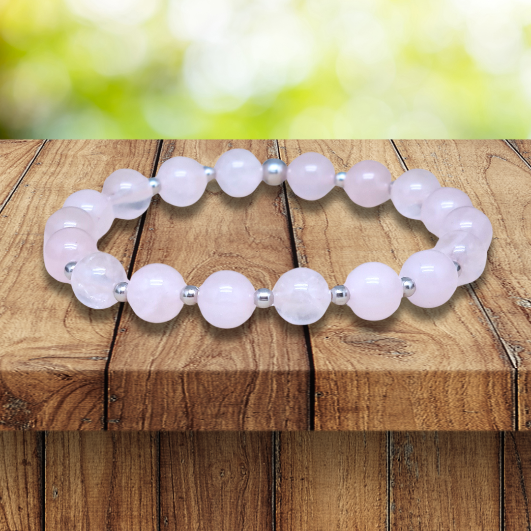 Bracelet en Quartz rose 6 ou 8mm au choix