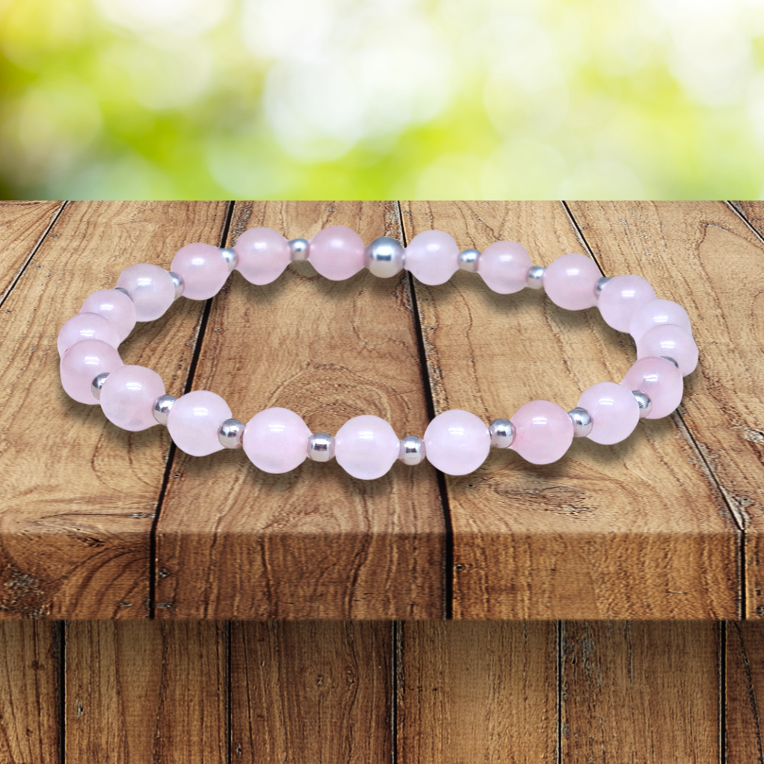 Bracelet en Quartz rose 6 ou 8mm au choix