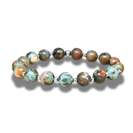 Bracelet en Rhyolite Rain Forest - ENAE Minéraux