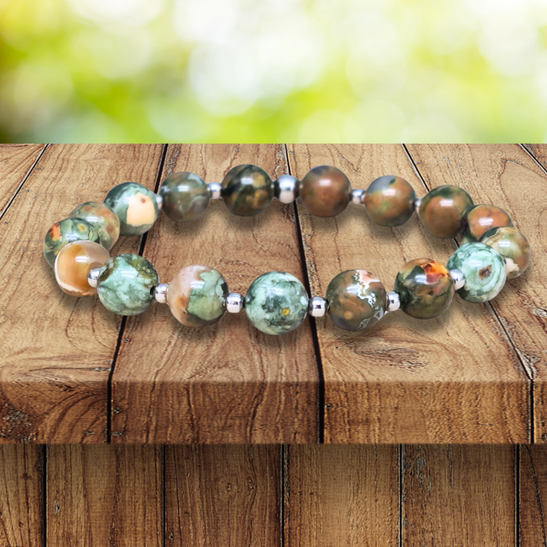 Bracelet en Rhyolite Rain Forest