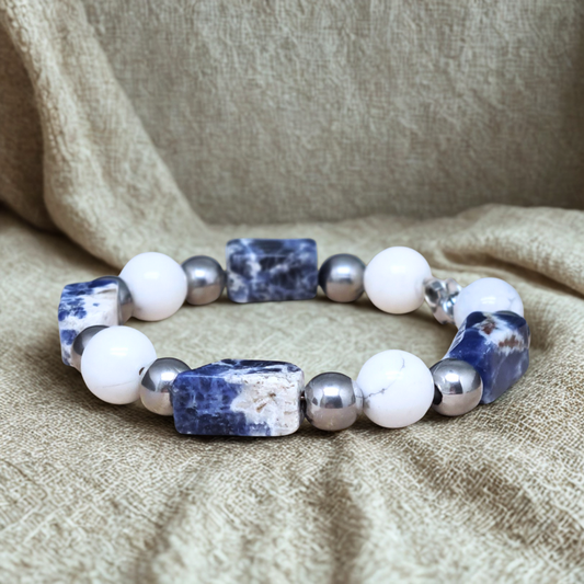 Bracelet en Sodalite et Howlite