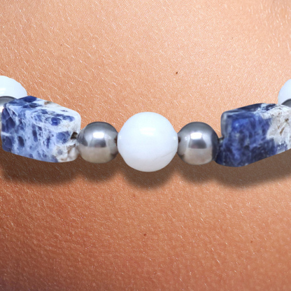 Bracelet en Sodalite et Howlite - ENAE Minéraux