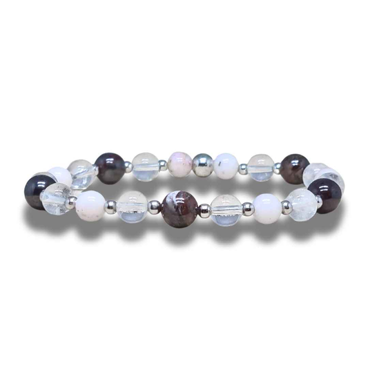 Bracelet en Sugilite, Opale rose et Cristal de Roche - ENAE Minéraux